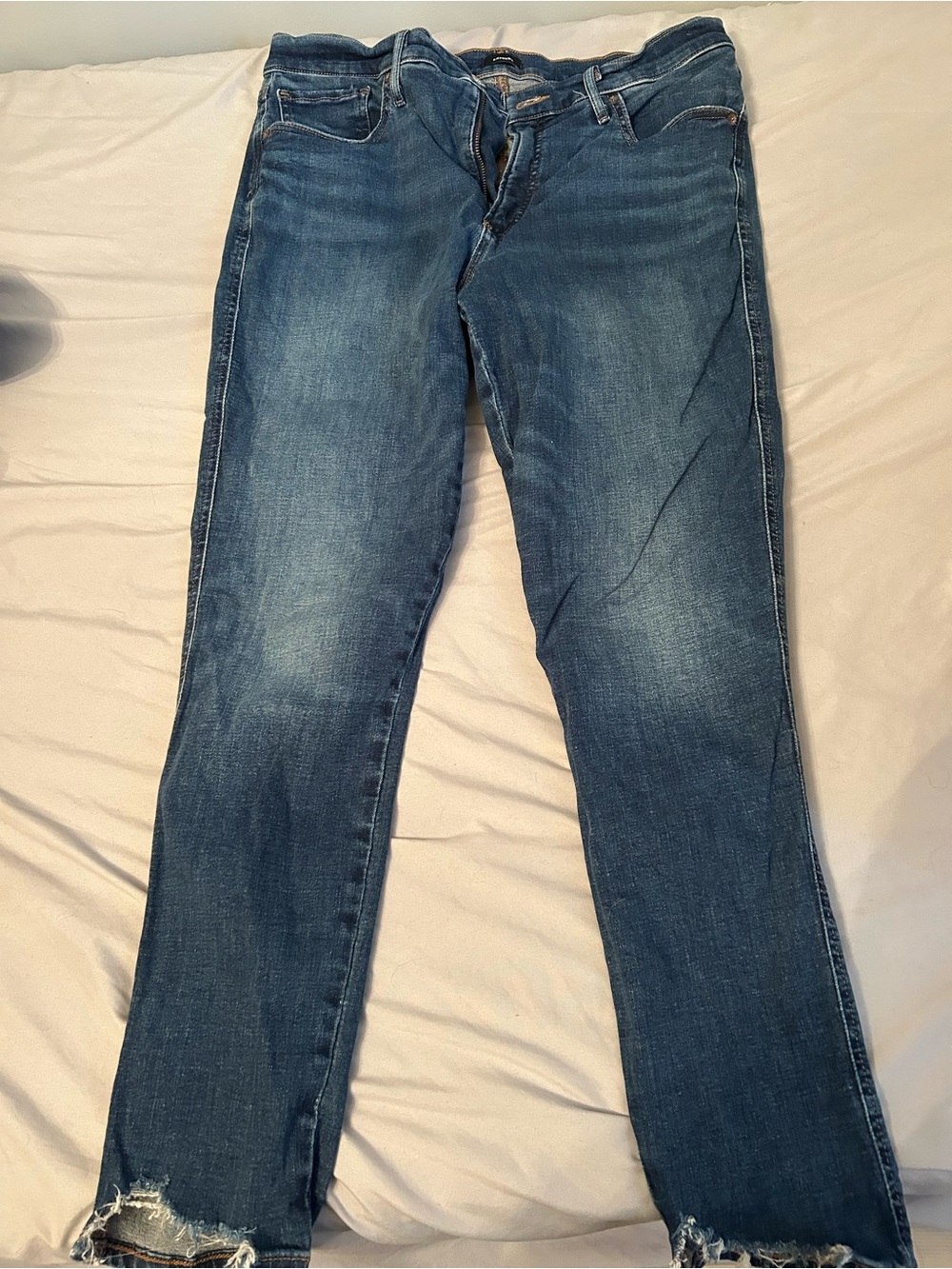 Express Women's Medium Blue Straight-Leg Jeans